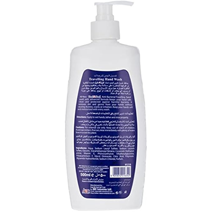 Cool & Cool ANTIBACTERIAL TRAVELLING HAND WASH 500 ML - SOFT, GENTLE FORMULA ENRICHED WITH VITAMIN E, CONVENIENT FOR TRAVEL - Image 2